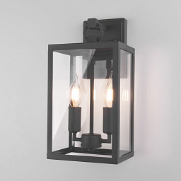 a058478 Elektrostandard Candle уличный настенный фонарь с двумя лампами в прямоугольном металлическом корпусе со стеклянными панелями