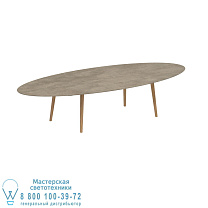 НИЗКИЙ ОБЕДЕННЫЙ СТОЛ STYLETTO 320X140CM НОГИ ИЗ ТИКА КЕРАМИЧЕСКАЯ СТОЛ TERRA SABBIA Royal Botania