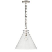 Katie Conical Pendant полированный никель с прозрачным стеклом