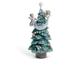 1008403 Lladro Evergreen Of Peace рождественская фигурка ёлки из фарфора с декоративными элементами