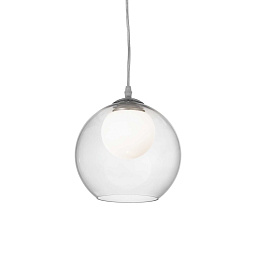 052793 Ideal lux Nemo подвесной светильник с шаровым прозрачным плафоном и металлической подвеской