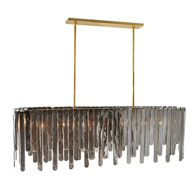 Люстра Arteriors Leighton, дымчатое стекло и античная латунь