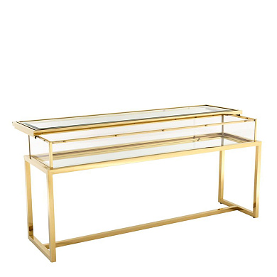 109554 Console Table Harvey sliding top gold finish таблица Eichholtz