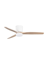 Sandy White Metal & Acrylic, Natural Wood Solid Blades 6 Speeds DC Motor 40 Watt <50 dB 220-240Volt LED 18 Watt 1170Lm IP20 3000-4000-6500K CCT by Remote Control Blades L: 52
