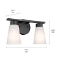 Stamos 14" 2 Light Vanity Light Black настенный светильник 55120BK Kichler — фото 8