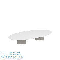 СТОЛ CONIX ELLIPSE 250X130 СМ НИЗКИЕ НОЖКИ ДЛЯ ЗАЛОВ БЕТОН ЦЕМЕНТ СЕРЫЙ - СТОЛШНЯЯ КЕРАМИКА БЕЛАЯ Royal Botania