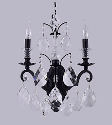 MAGNIFICO AP2 BLACK/TRANSPARENT Crystal Lux Magnifico настенное бра с кристаллами и изогнутыми элементами в чёрном цвете