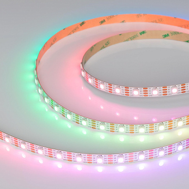037855 Arlight Лента SPI-B60-10mm 5V RGB-PX1-BPT (12 W/m, IP20, 5060, 5m)