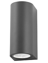 Dark Gray Aluminium Glass Diffuser LED GU10 2x10 Watt 220-240 Volt IP54 Bulb Excluded Light Up & Down D: 7 W: 8 H: 15 cm