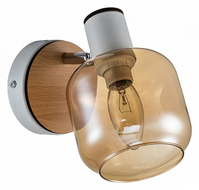 бра цилиндрической формы из дерева и металла