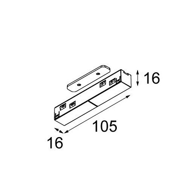 соединение трековой линии 48V под углом 180° для шинопровода