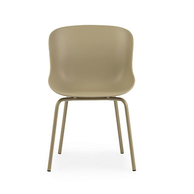 обеденный стул с металлическим основанием и песочной обивкой