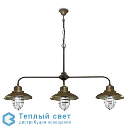 3311 Moretti Luce Patio cage подвесная люстра с четырьмя плафонами и каркасом из латуни
