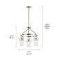 Everett 22.5" 3 Light Round Chandelier with Clear Glass Polished Nickel люстра 52377PN Kichler — фото 2