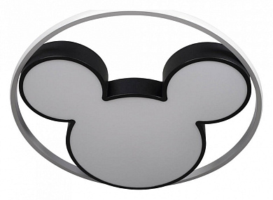 потолочный светильник с черными кольцами и белым плафоном