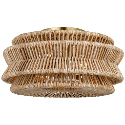 CHC4015AB/NAB Visual Comfort Antigua накладной потолочный светильник с многослойным плетёным ротанговым барабаном
