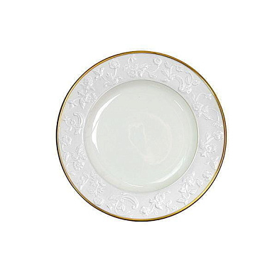Taormina white & gold dessert plate 0004845-702 тарелка, Villari