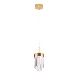 HL 6-1702 gold Orion Prism подвесной светильник с цилиндрическим плафоном в золотом корпусе