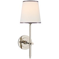 Bryant Sconce полированный никель с льняным абажуром и серебристой окантовкой