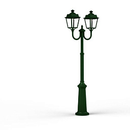 150033019 Roger Pradier Place Des Vosges Evolution двухрожковый уличный фонарь на столбе с куполообразными плафонами зелёного цвета