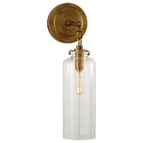 Katie Small Cylinder Sconce полированная старая латунь с прозрачным стеклом