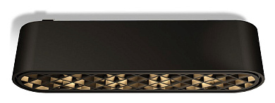 магнитный трековый светильник чёрного цвета компактной формы с отражающими ячейками 40V