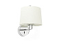 24031-02 MONTREAL CHROME WALL LAMP BEIGE LAMPSHADE настенный светильник Faro barcelona