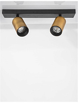 Black & Satin Gold Aluminium LED GU10 1x10 Watt 220-240 Volt IP20 Bulb Excluded L: 27 W: 6 H: 12.7 cm
