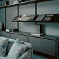 42924 New Works New Works Shelving System Настенная полка Living Wall, два низких шкафа с дверцами, черный ясень — фото 1