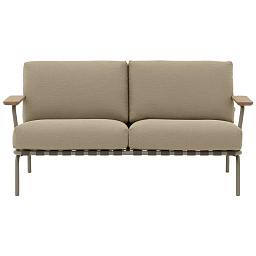 41481-TAUP_5 Muuto Settle двухместный диван серо коричневый с деревянными подлокотниками