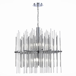 SL1628.103.08 ST-Luce Teramo подвесная люстра с хромовым каркасом и множеством стеклянных подвесов