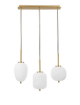 Opal Glass Brass Gold Metal Black Fabric Wire LED E14 3x5 Watt 100-240Volt IP20 Bulb Excluded L: 53 W: 9 H: 120 cm