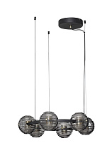 Triac Dimmable Sandy Black & Gold Metal Smoky Gray Glass LED 60 Watt 220-240 Volt 6087Lm 3000K IP20 D: 63 H: 160 cm