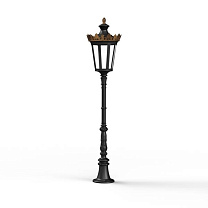 Louvre N° 8; one-piece clear glass Built-in LED 2700°K warm white 13W; Dark black