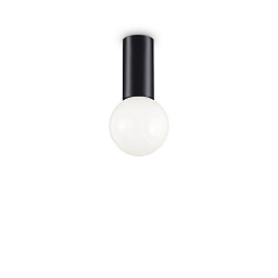 232980 Ideal lux Petit потолочный светильник с шарообразным плафоном и чёрным основанием