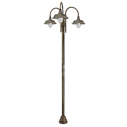 3342 Moretti Luce Atelier садовый фонарь на высокой стойке с двойными рожками и колпаками