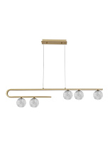 Clear Structured Glass & Brass Gold Steel LED G9 5x5 Watt 100-240 Volt IP20 Bulb Excluded L: 113 W: 10 H: 180 cm