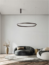 Triac Dimmable Brushed Brown Coffee Aluminium & Acrylic LED 106 Watt 220-240 Volt 4899Lm 3000K IP20 Light Up & Down D: 100 H: 200 cm