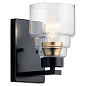 Vionnet 8.5" 1 Light Wall Sconce with Clear Glass Black настенный светильник 55010BK Kichler — фото 1