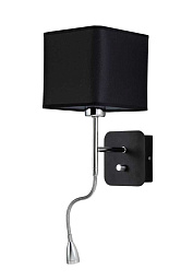PACO AP2 CHROME/BLACK Crystal Lux PACO настенное бра с тканевым абажуром и хромированным корпусом в чёрной отделке