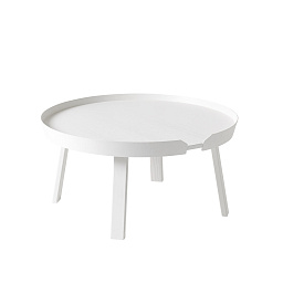 AROTABLR08 Muuto Around журнальный столик белого цвета с толстой столешницей