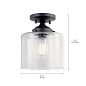 Winslow 1 Light Semi Flush Black потолочный светильник 44033BK Kichler — фото 3