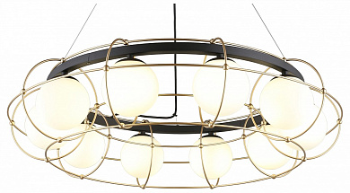 подвесной светильник с кольцевыми плафонами черный