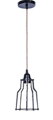 Industrial Cage Rustic Single Pendant Light подвесной светильник FOS Lighting Cage-Black-HL1