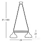Kolarz Nonna 731.82.17 люстра состаренная латунь длина 64cm высота 21cm мин. высота 31cm макс. высота 171cm 2 лампы e27