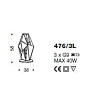 IDL Crystal Rock 476/3L Pure Steel настольная лампа — фото 1