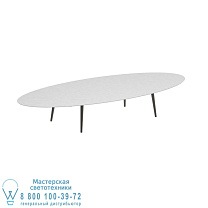 ВЫСОКИЙ СТОЛ STYLETTO LOUNGE 320X140CM АЛЮМИНИЕВЫЕ НОЖКИ БРОНЗОВАЯ КЕРАМИЧЕСКАЯ СТОЛШНЯ БЕЛЫЙ Royal Botania