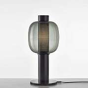BONBORI - lampe de table/Verre Smoke brown et pied noir - CGC538 + CCS846
