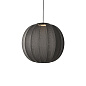 KW60 BL LED Knit-Wit Made By Hand Потолочный светильник Ø60 с чёрным тканевым абажуром LED — фото 1