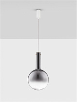 Triac Dimmable Gradient Smokey Gray Glass, Gold Metal & Matt White Metal Base LED 8Watt 220-240Volt 440Lm IP20 3000K D:30 H:183 cm